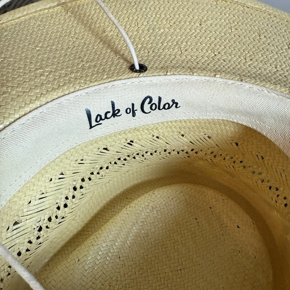 LACK OF COLOR: BAJA SUNLIGHT HAT – HANDWOVEN WESTERN FEDORA PAPER STRAW Size Med